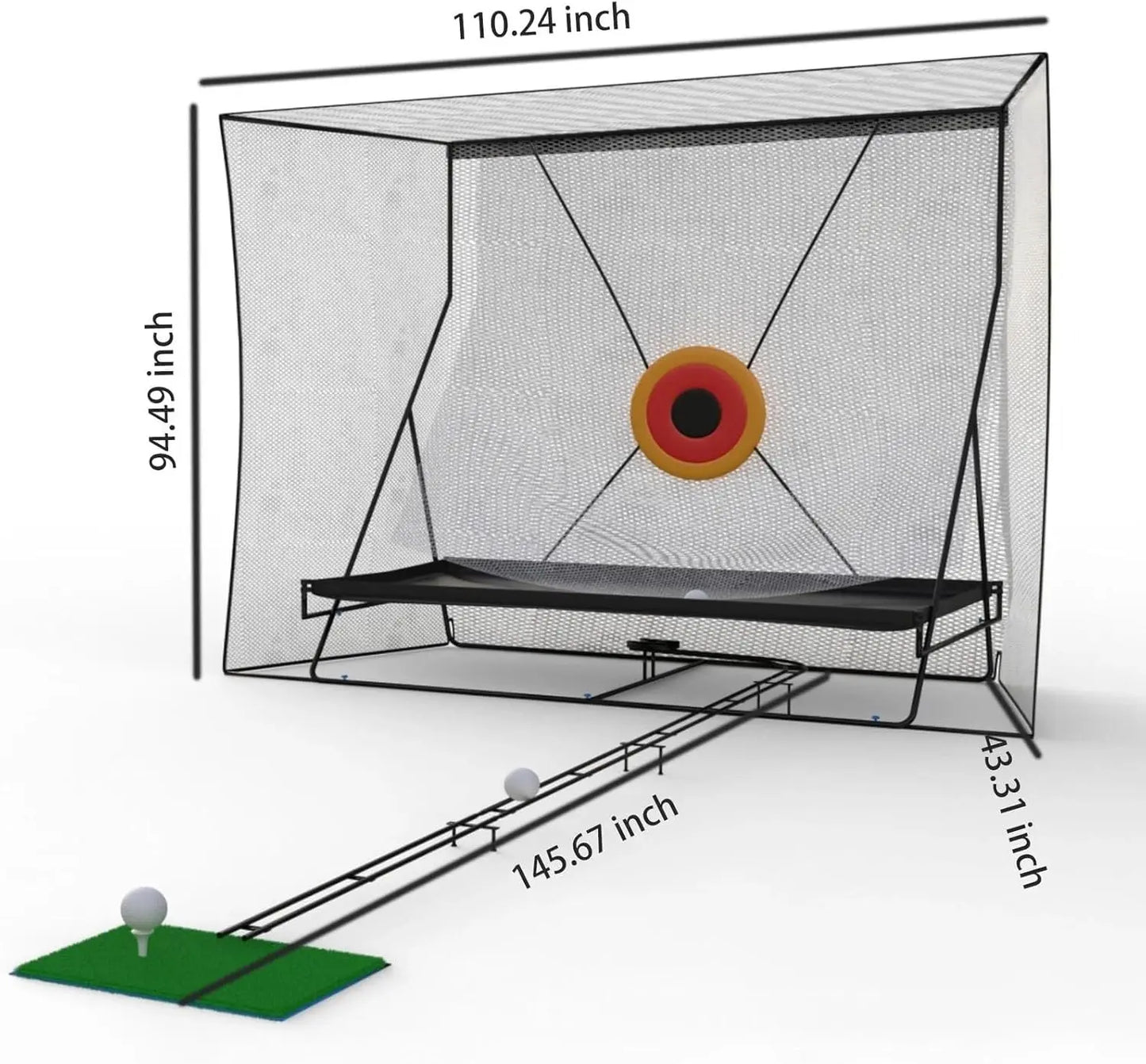 HiMISS Golf Practice Net Cage With Foldable Heavy Duty Frame