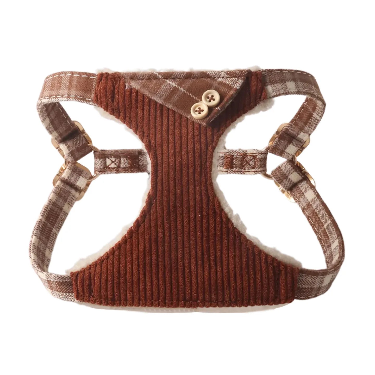 Aminger Corduroy Dog Harness Vest Style Adjustable Leash