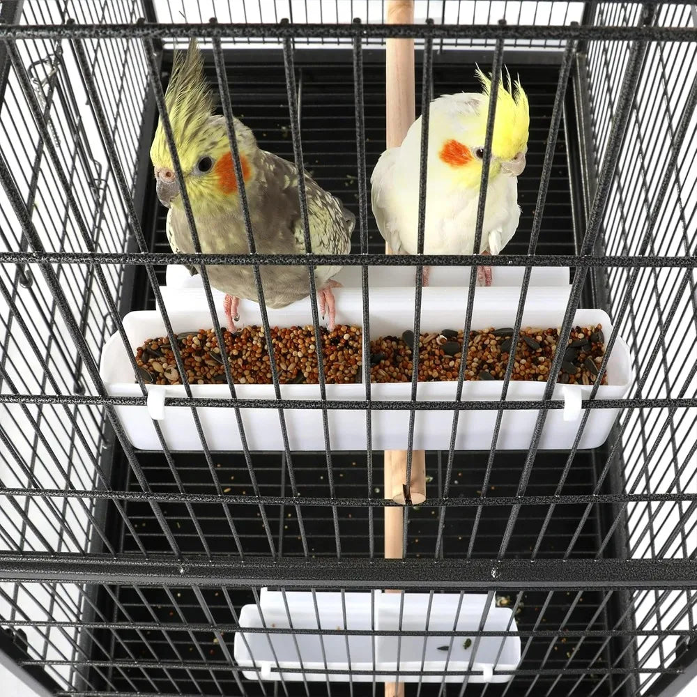 NONECN Parrot Cage With Rolling Stand For Medium Birds