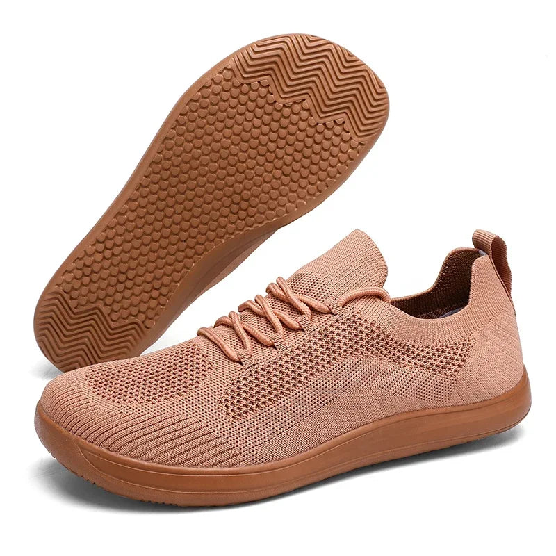 DQTBE Wide Version Barefoot Shoes Unisex Breathable Mesh Walking Shoes
