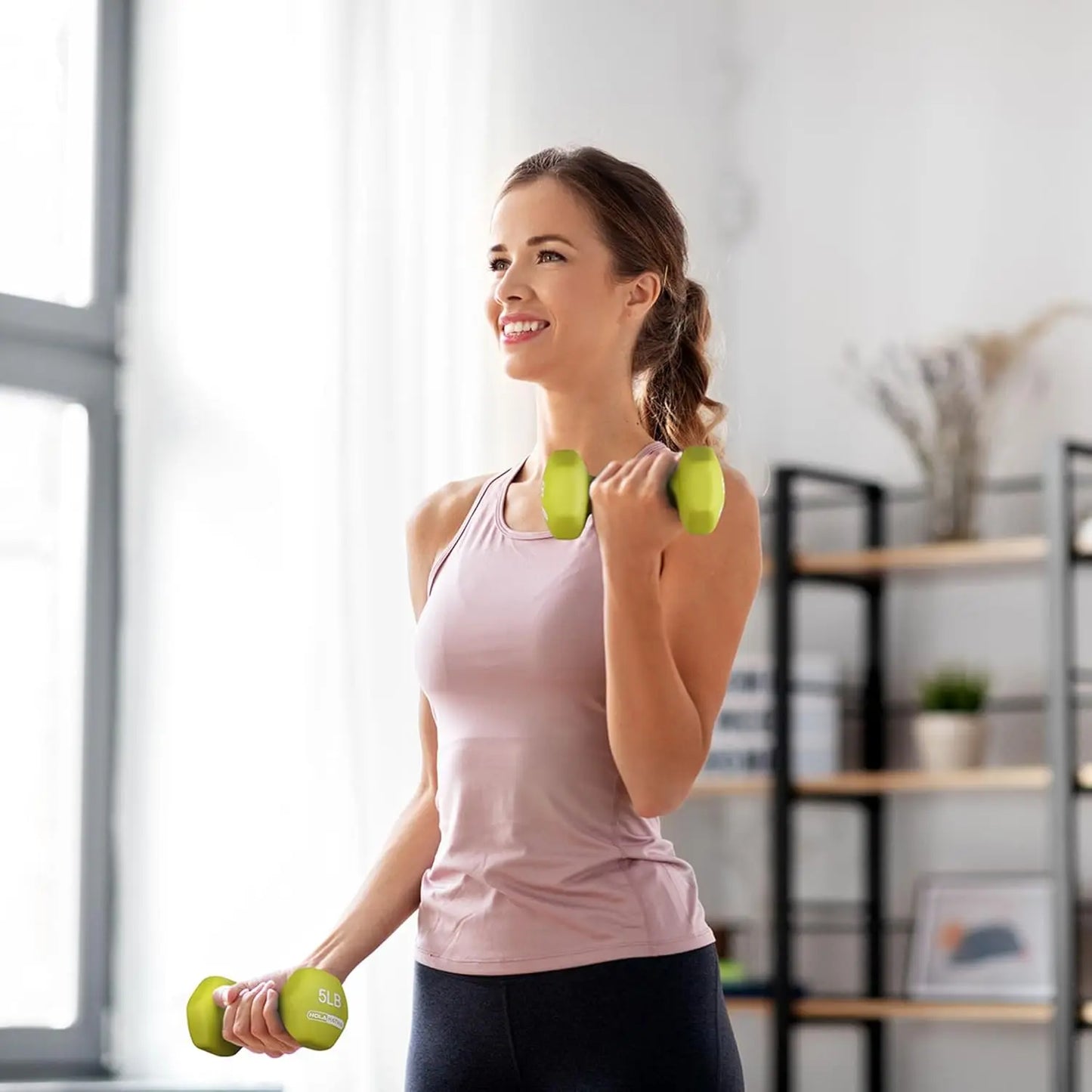 Hexagonal Dumbbell Set With Rack For Home Workouts
