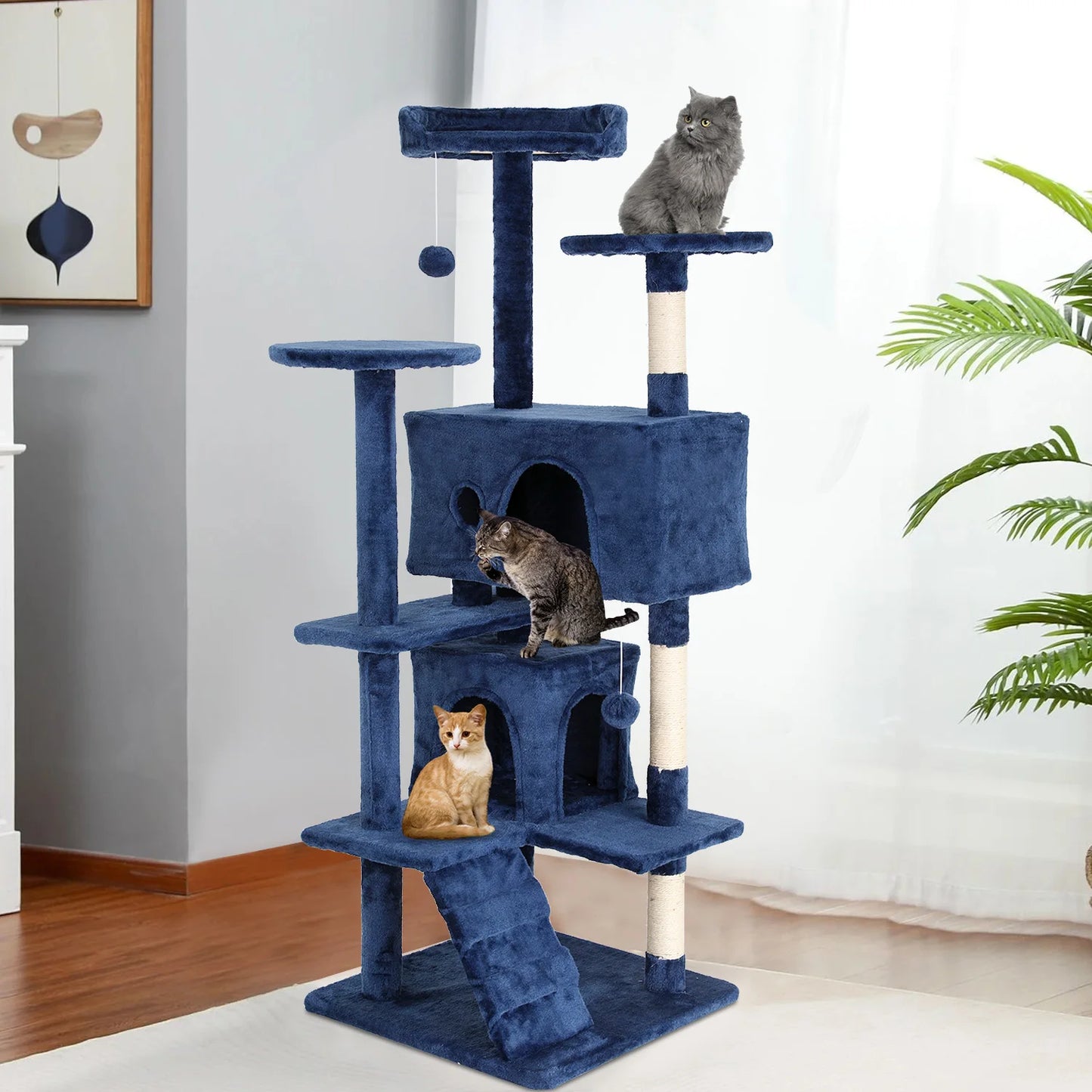 Four Tier Cat Tree Tower With Sisal Scratching Posts