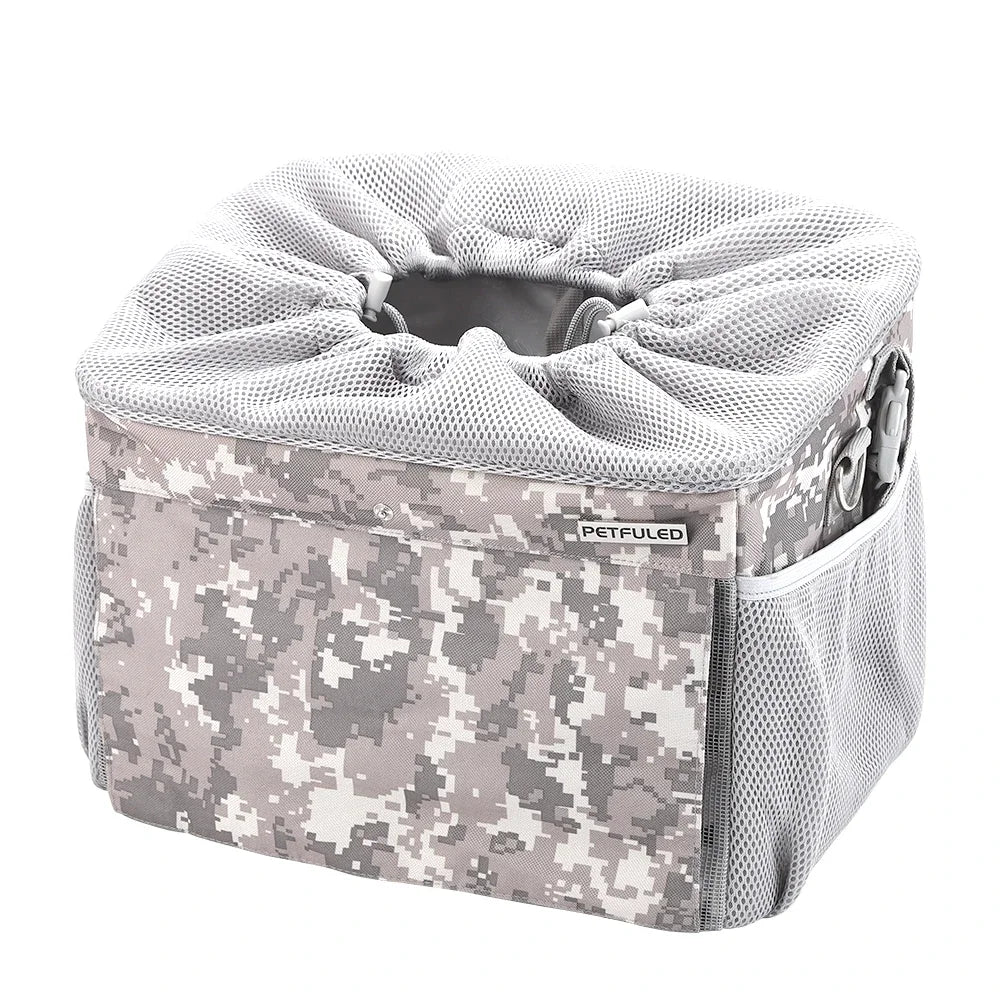 Fuled Dog Cat Bike Basket Carrier Expandable Soft Sided Backpack