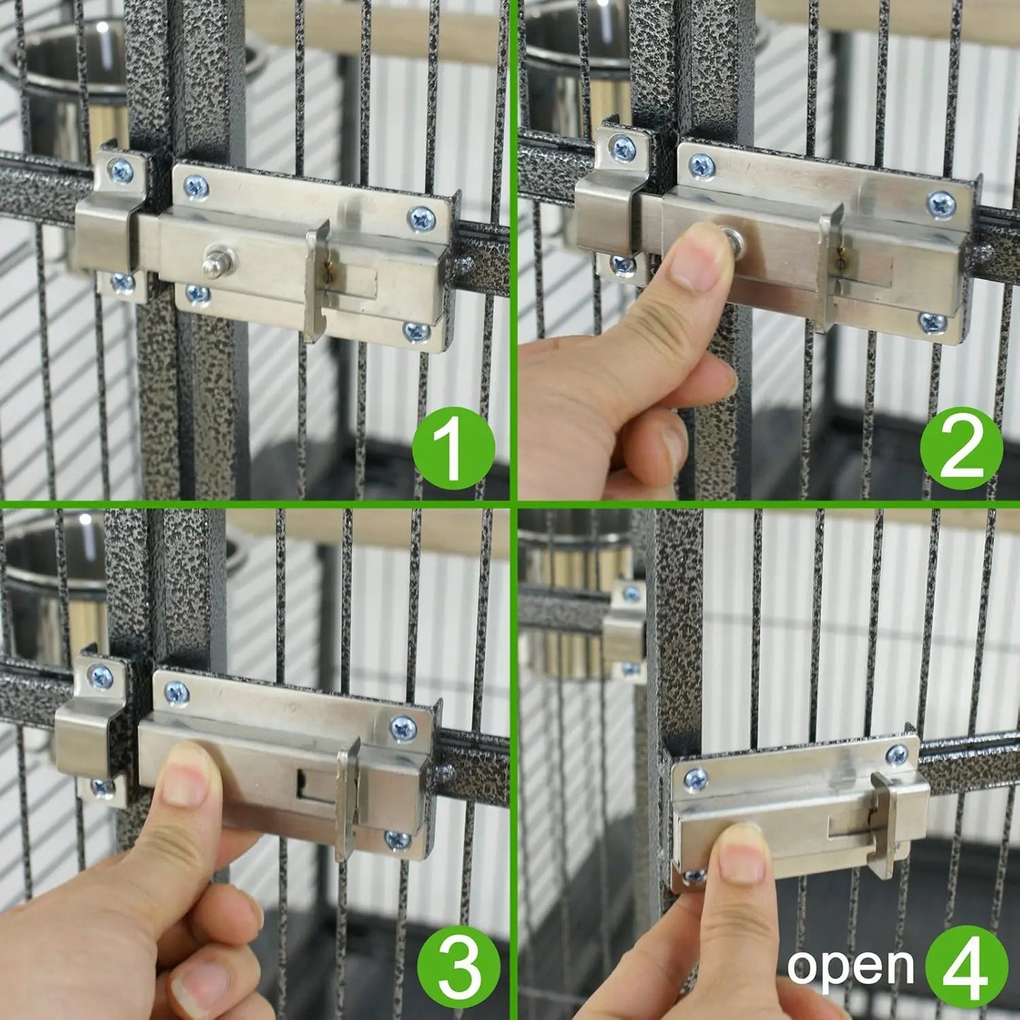 NONEM Playtop Parrot Cage With Rolling Stand Wrought Iron Bird Cage