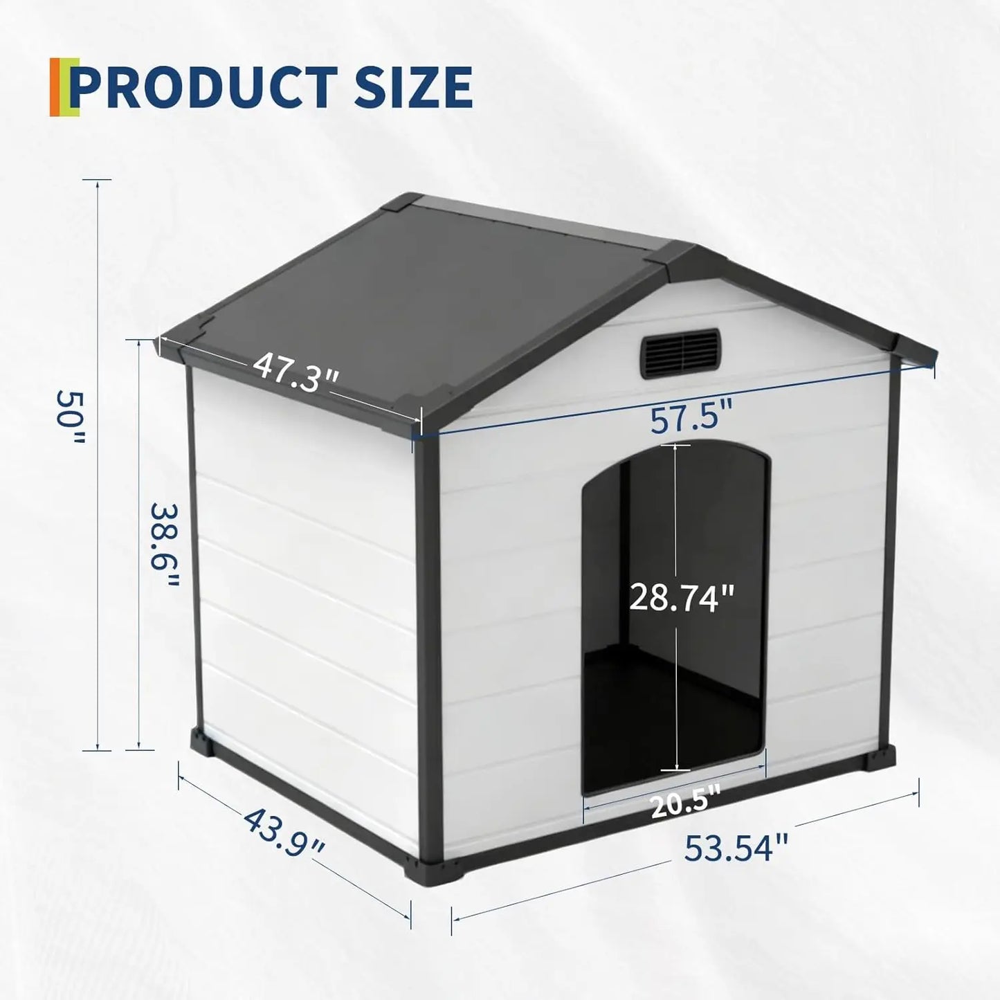 HiMISS Waterproof Indoor Outdoor Dog House With Removable Roof