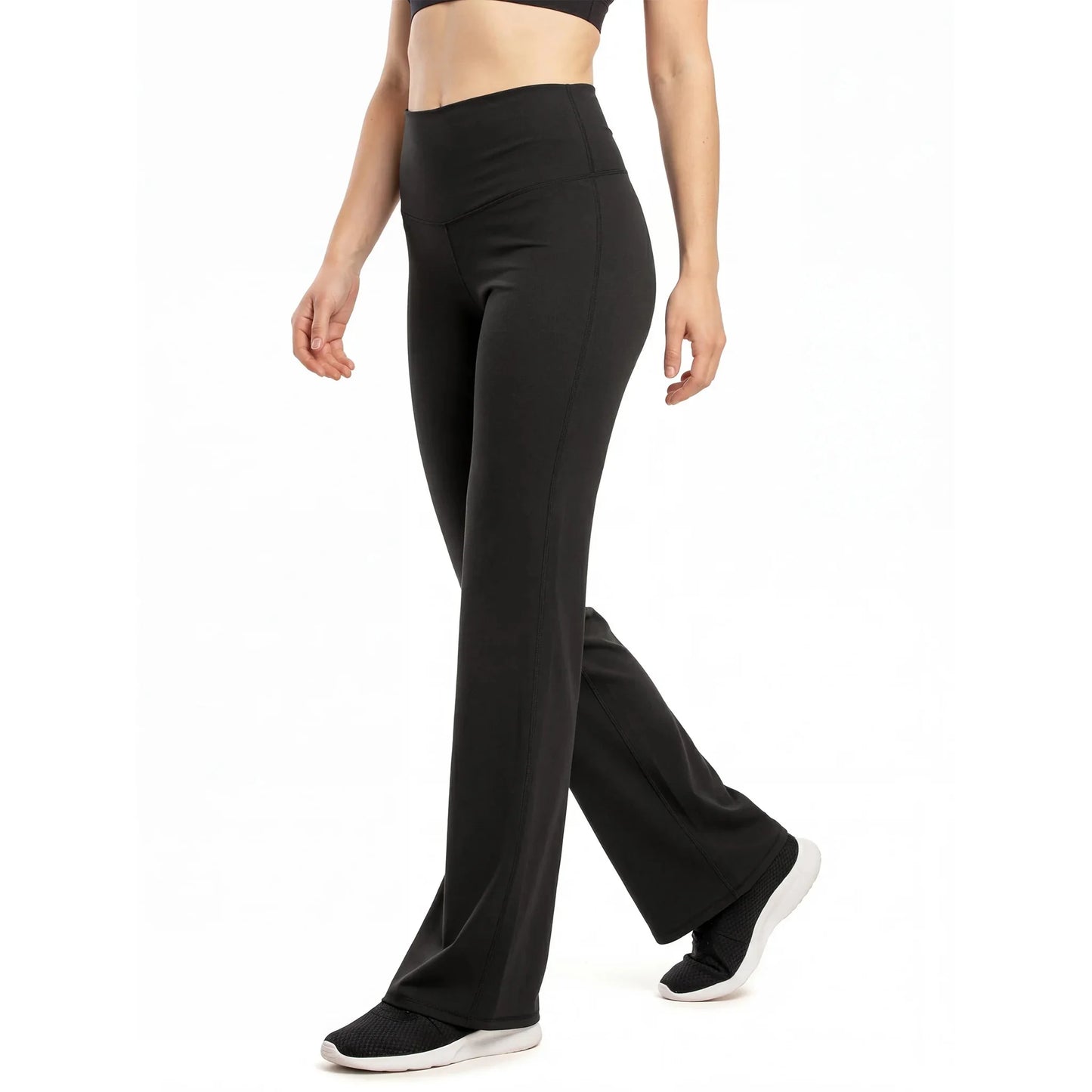 Ladies Flare Leggings Yoga Pants Knit Stretch For Women