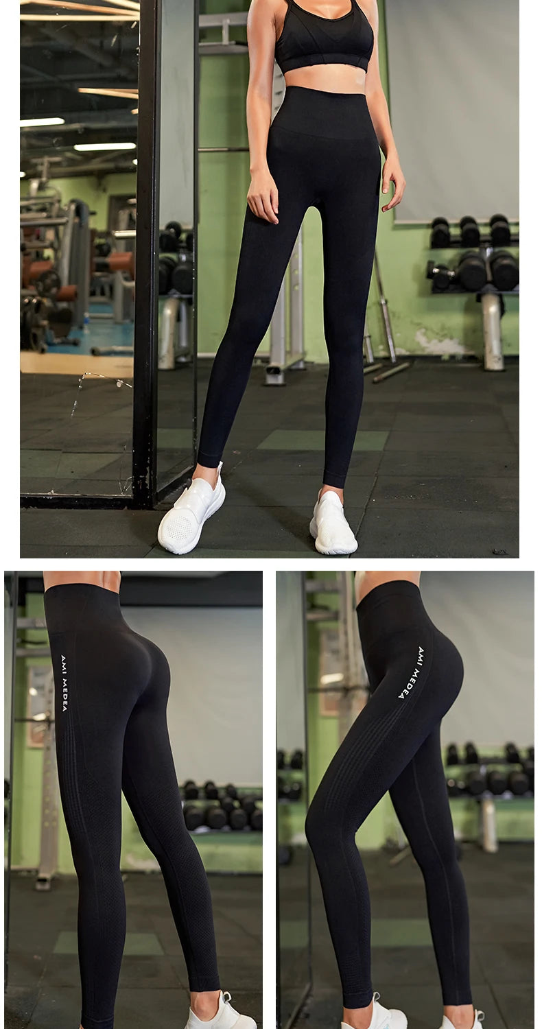 DIQUEQICN Women's High Waist Yoga Leggings Tummy Control