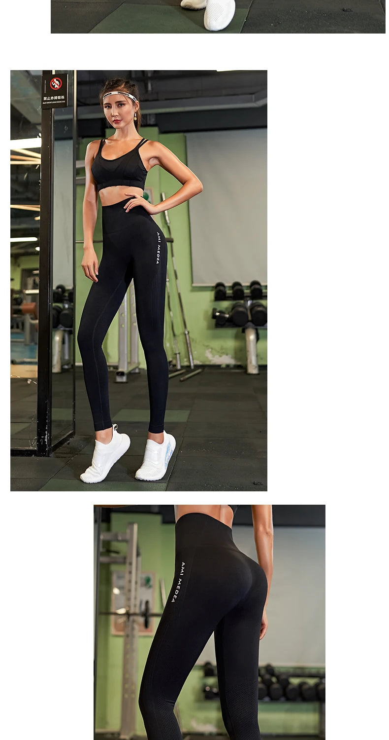 DIQUEQICN Women's High Waist Yoga Leggings Tummy Control