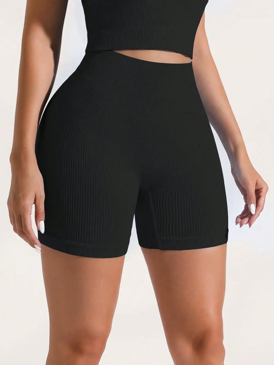 Women's High Waist Seamless Knit Shorts For Sports Wear