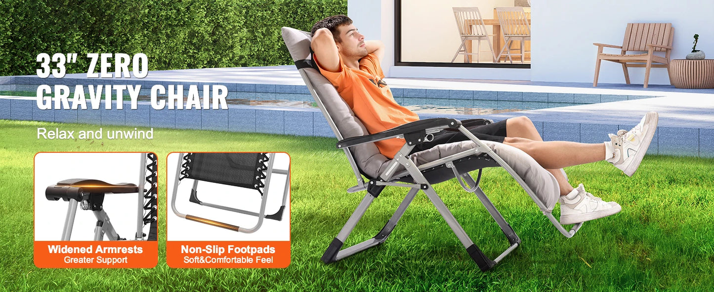 SucceBuy Zero Gravity Chair Recliner With Footrest And Cupholder