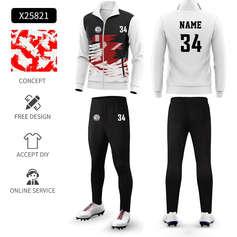 ATAGOESCN Unisex Tracksuit Sublimation Full Zip Sportswear