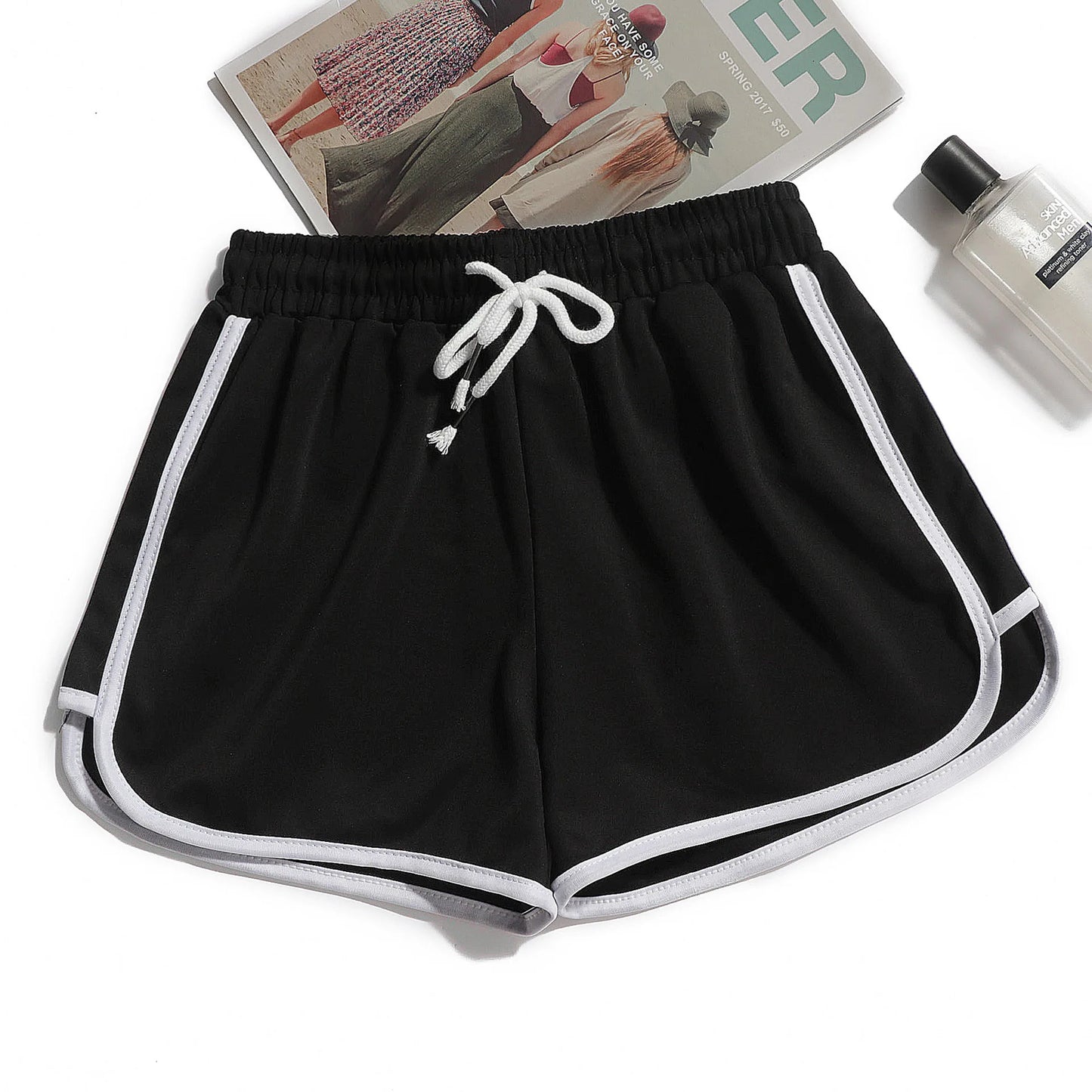 Women Yoga Shorts Breathable Mid Waist Casual Wide Leg