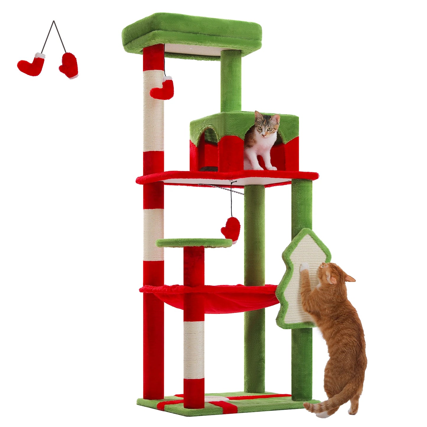 PAWZ Road 5-Level Cat Tower Indoor Cats With Hammock