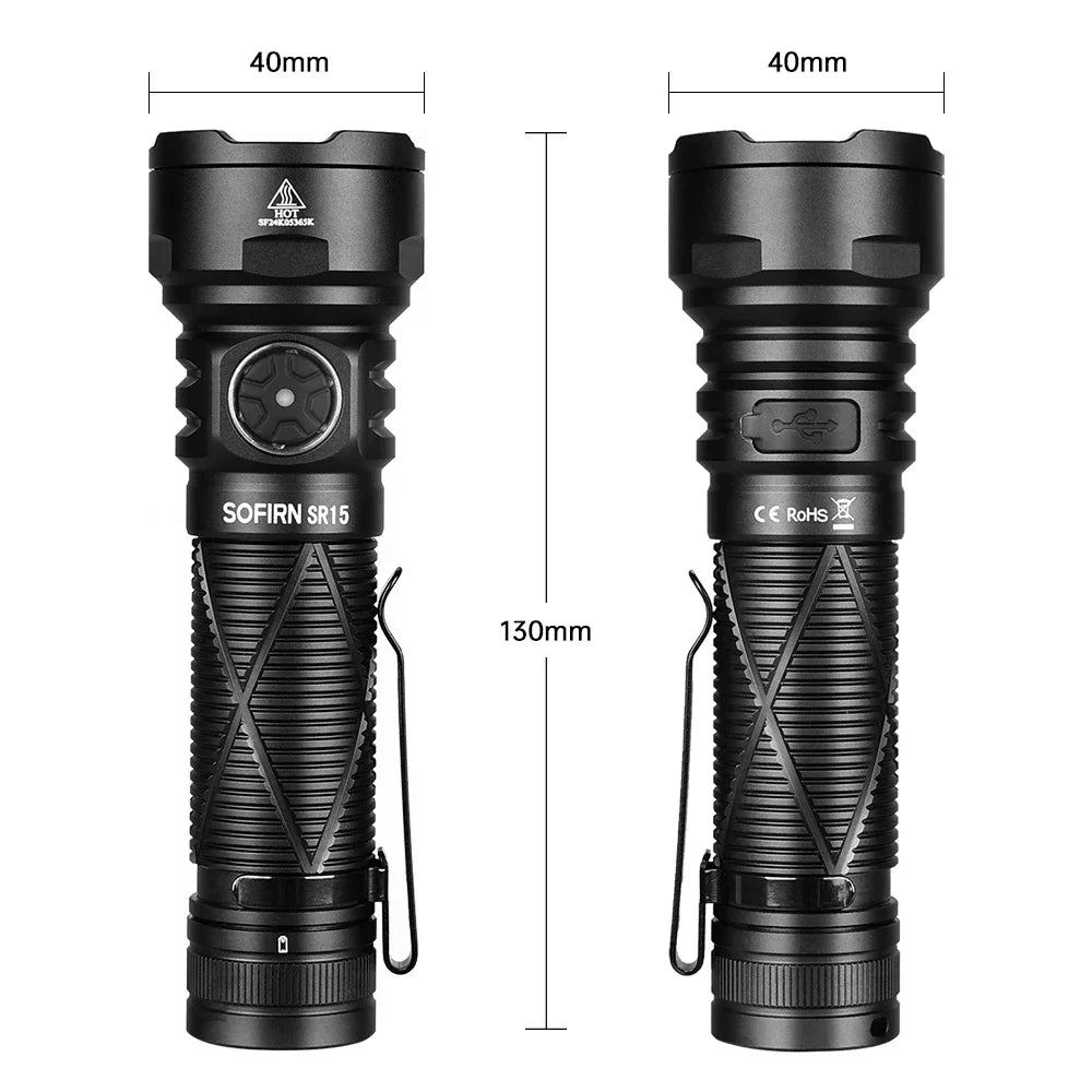 Sofirn SR15 4500LM 21700 USB-C Rechargeable Flashlight