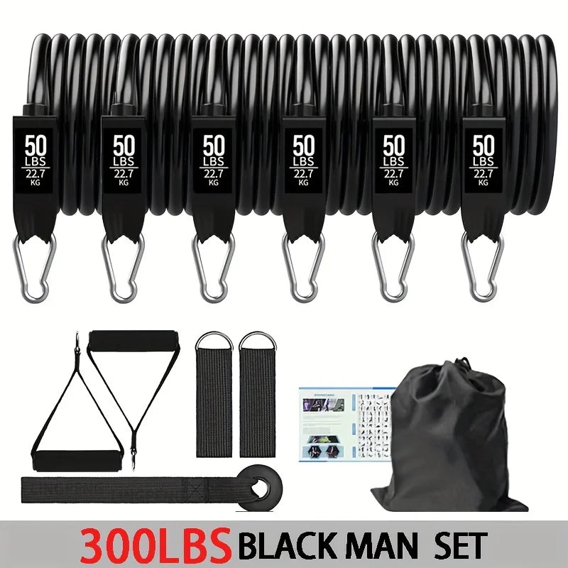 None Resistance Bands Set With Door Anchor Handles And Bag