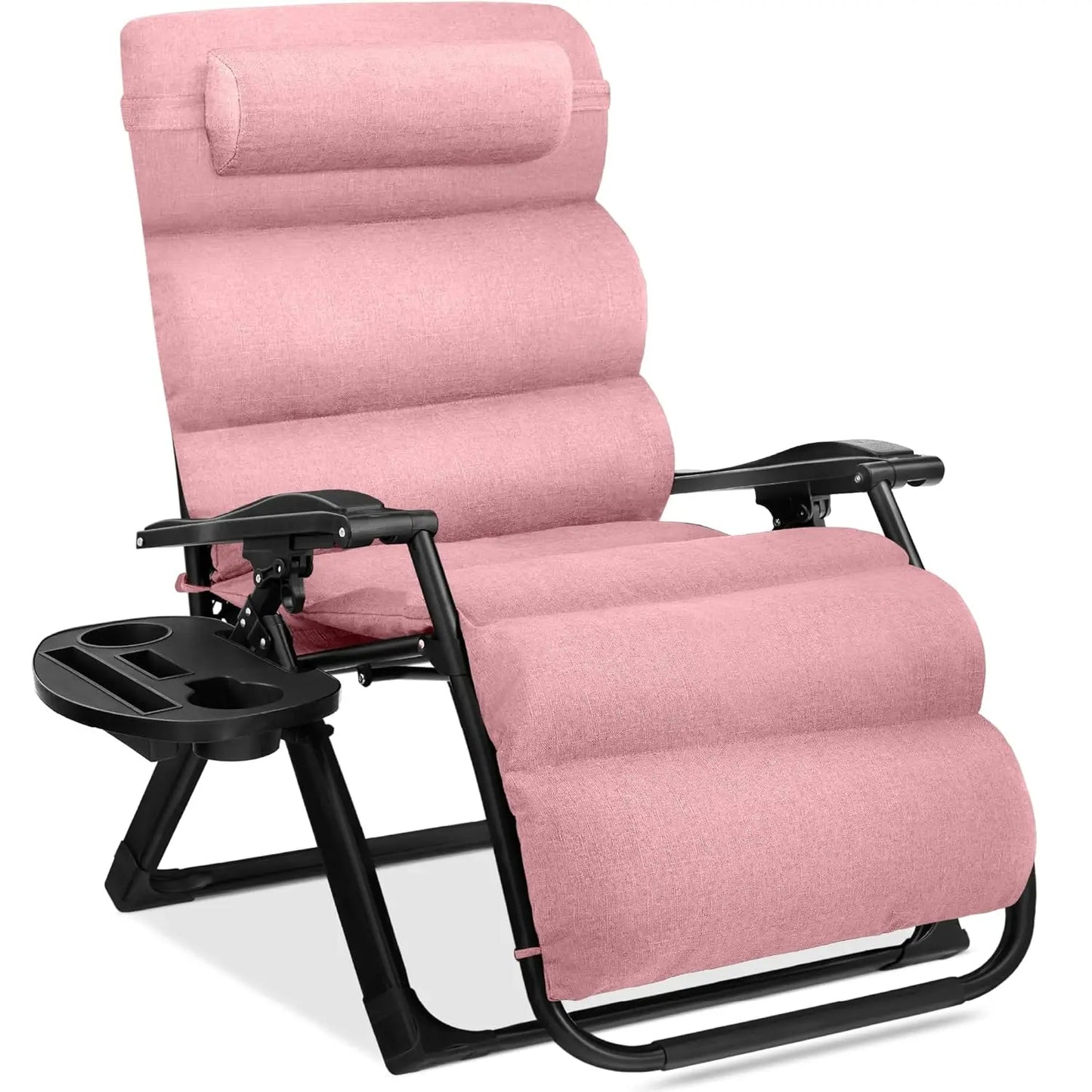Zero Gravity Patio Chair With Removable Plush Cushion And Cup Holder