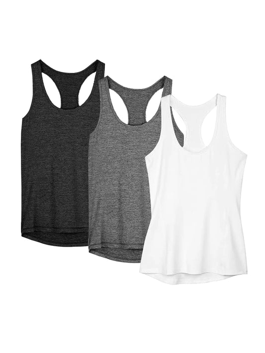 OVESPORTCN Womens Yoga Tank Tops 3 Pack Quick Dry Shirts