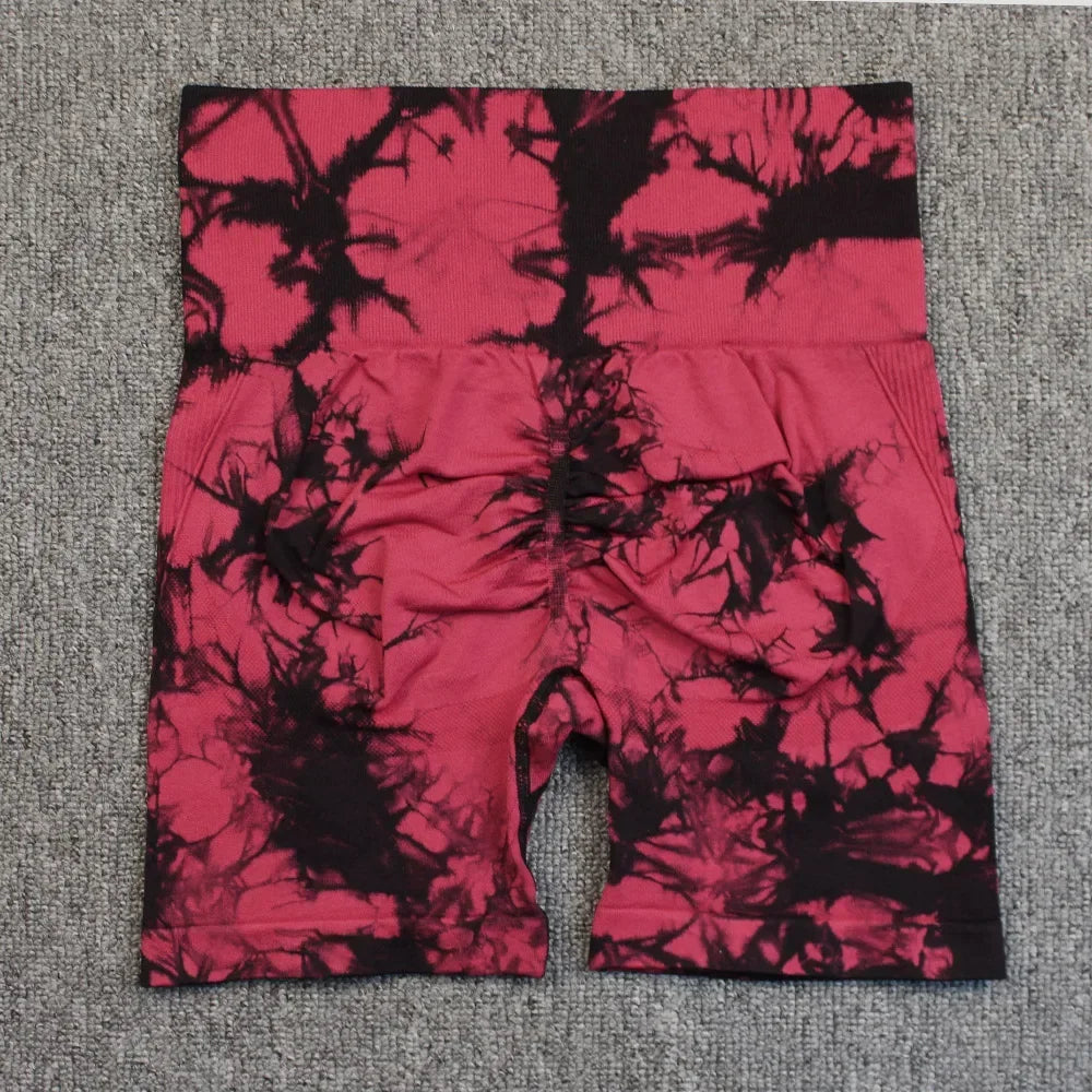 Womens Yoga Shorts Print Gym Running Workout Shorts Athletic Wear