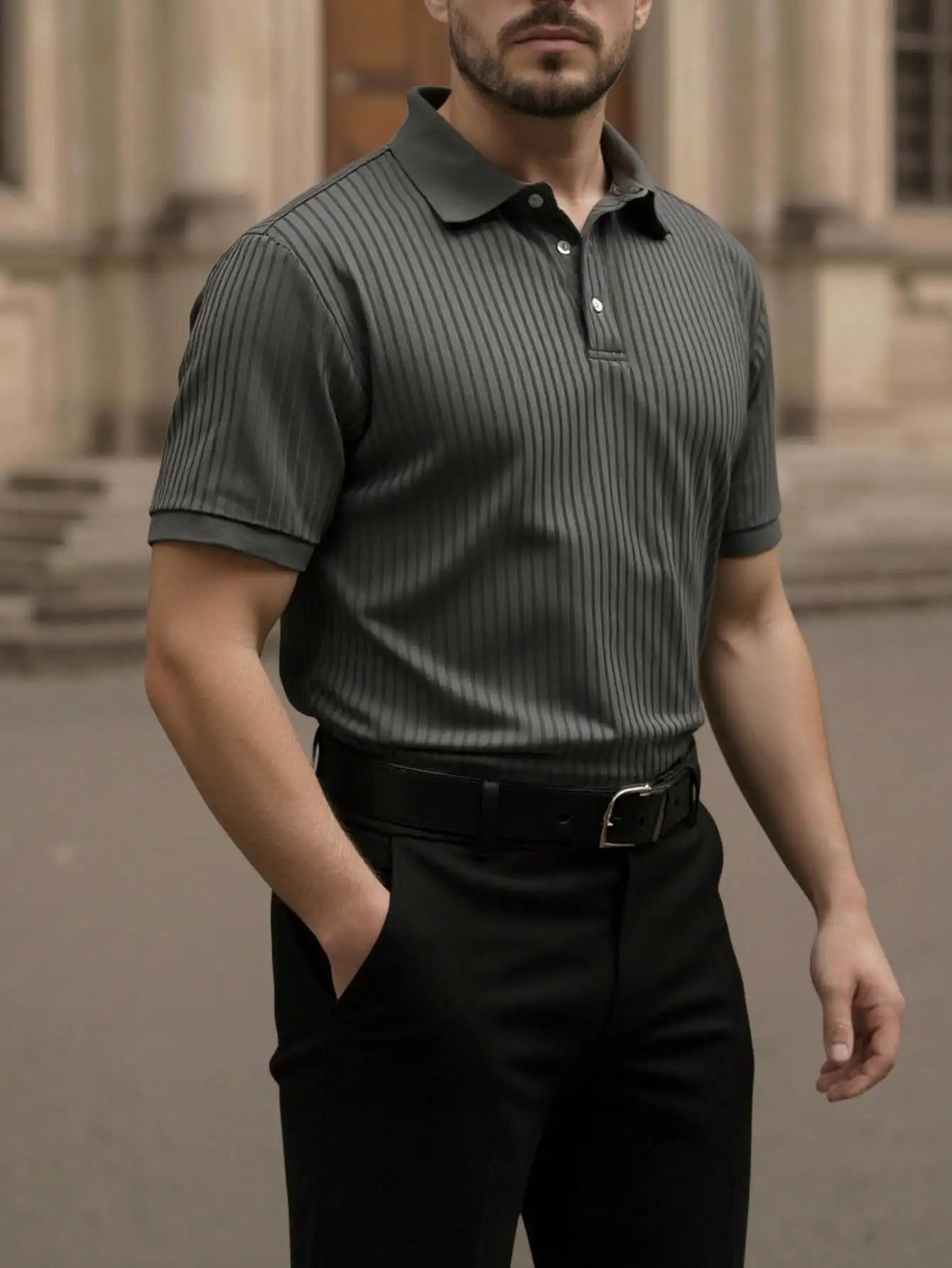 Men's Short Sleeve Polo Shirt Cotton Blend Breathable Casual