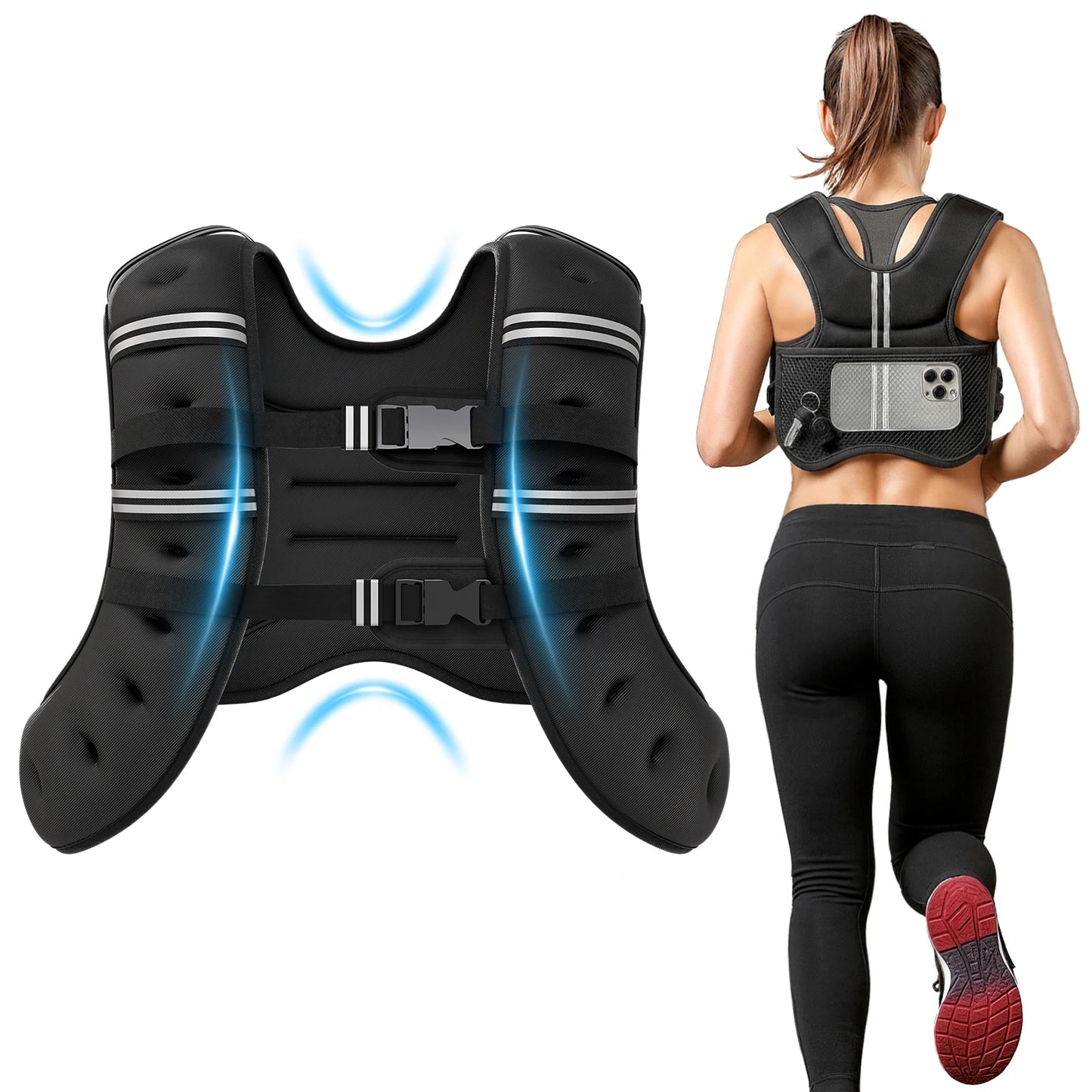 NONECN Weighted Vest For Fitness 6lb 12lb 18lb 22lb