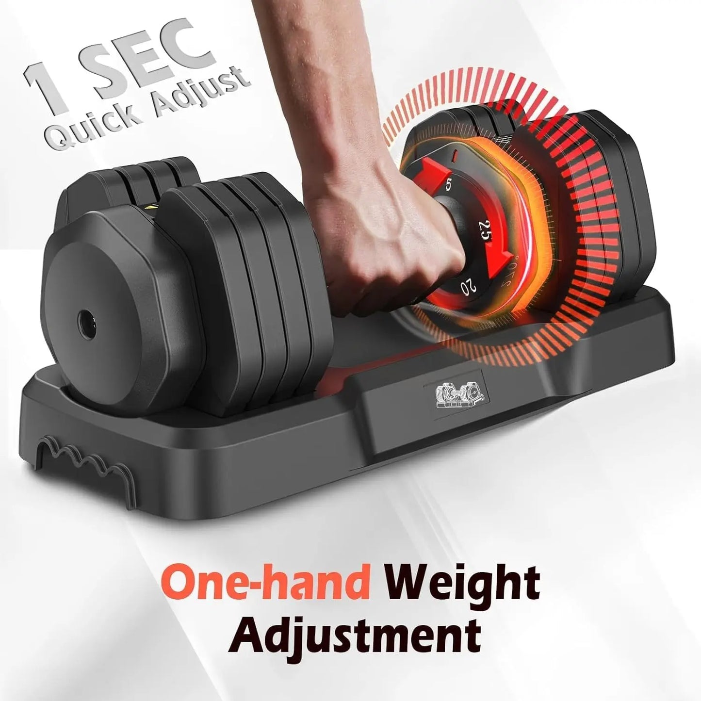 FED Fitness Adjustable Dumbbell Set With Anti Slip Handles