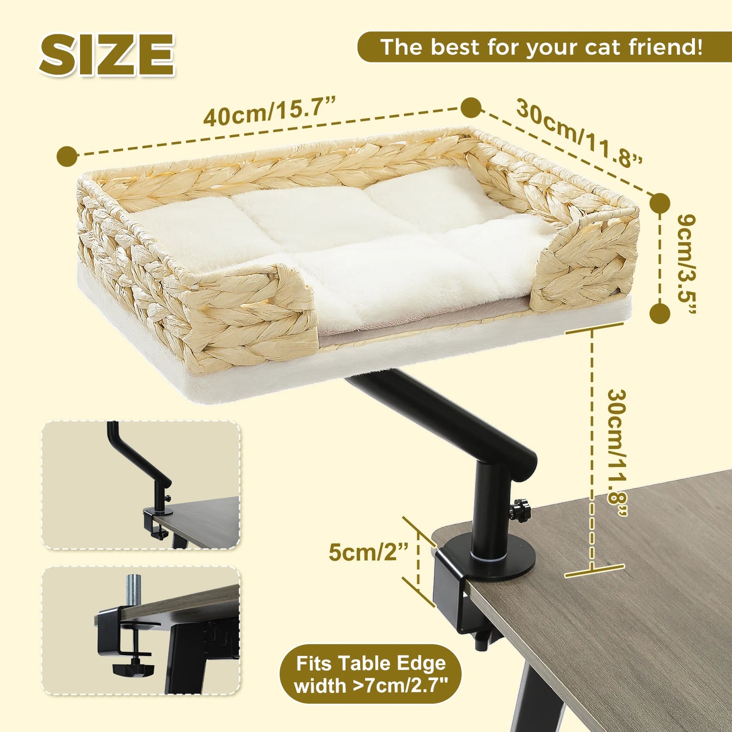 PAWZ Road Cat Desk Bed Rotatable Hammock Stand Indoor Cats