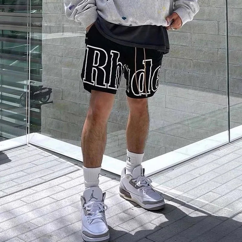 Casual Men's Hip Hop Print Shorts for Spring and Summer