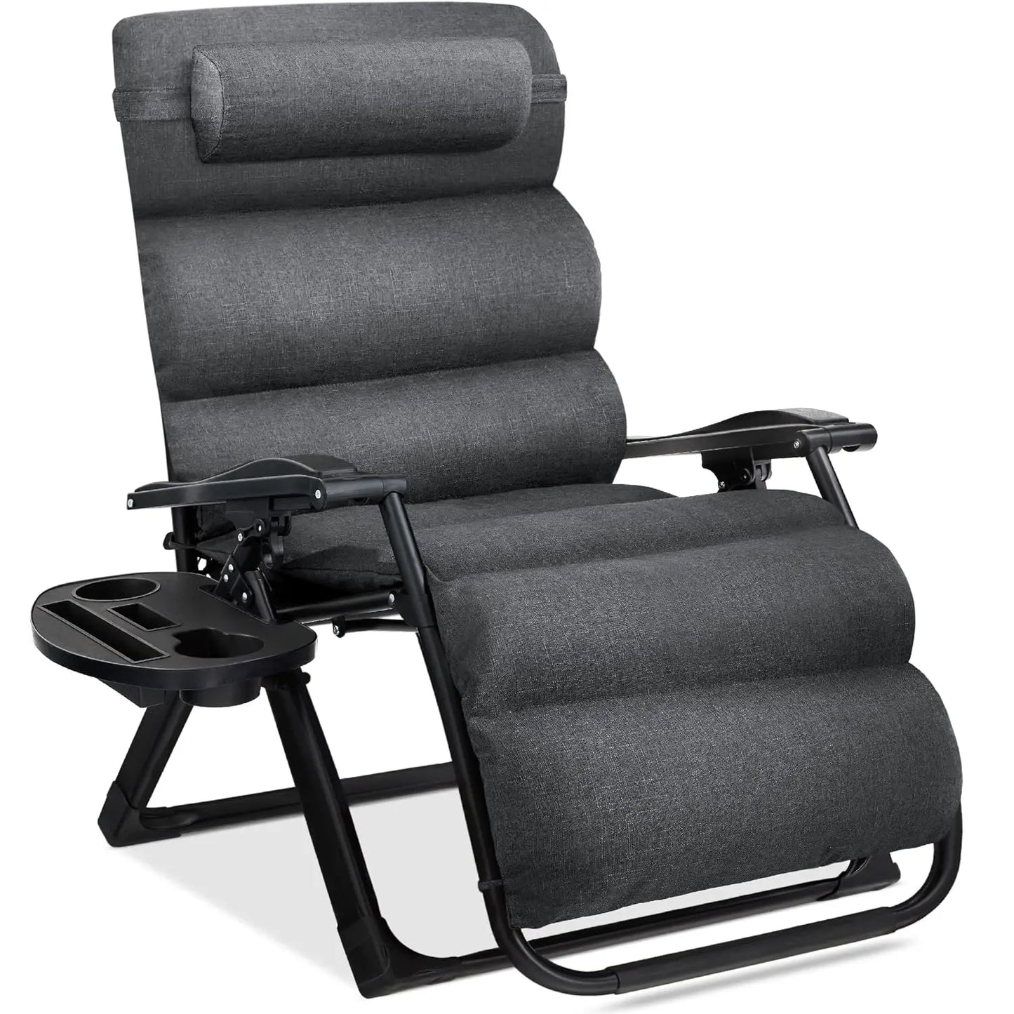 Zero Gravity Patio Chair With Removable Plush Cushion And Cup Holder