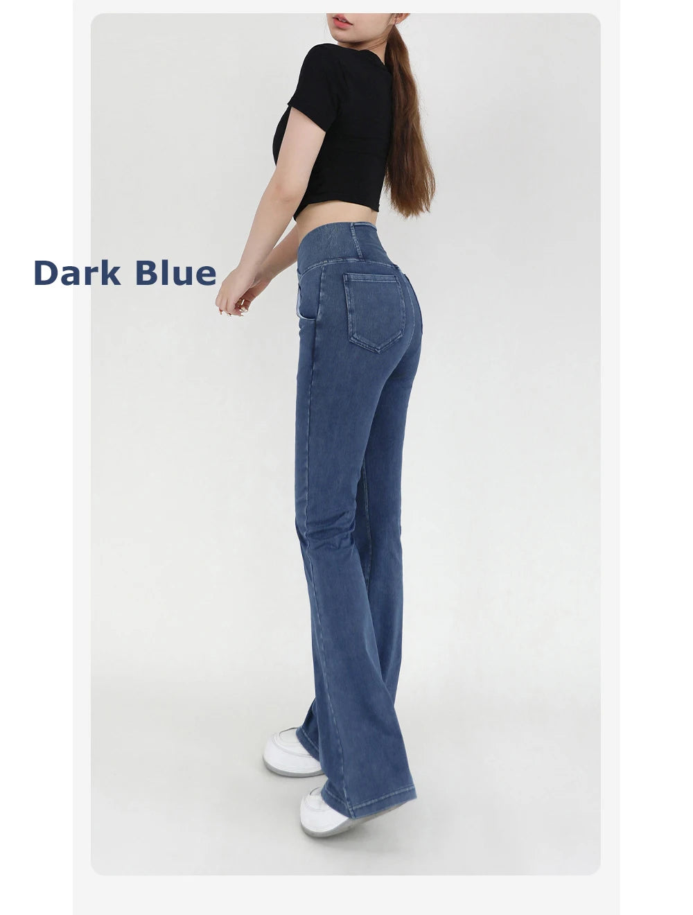 Casual Womens Jeans Bell Bottom High Waist Denim Activewear
