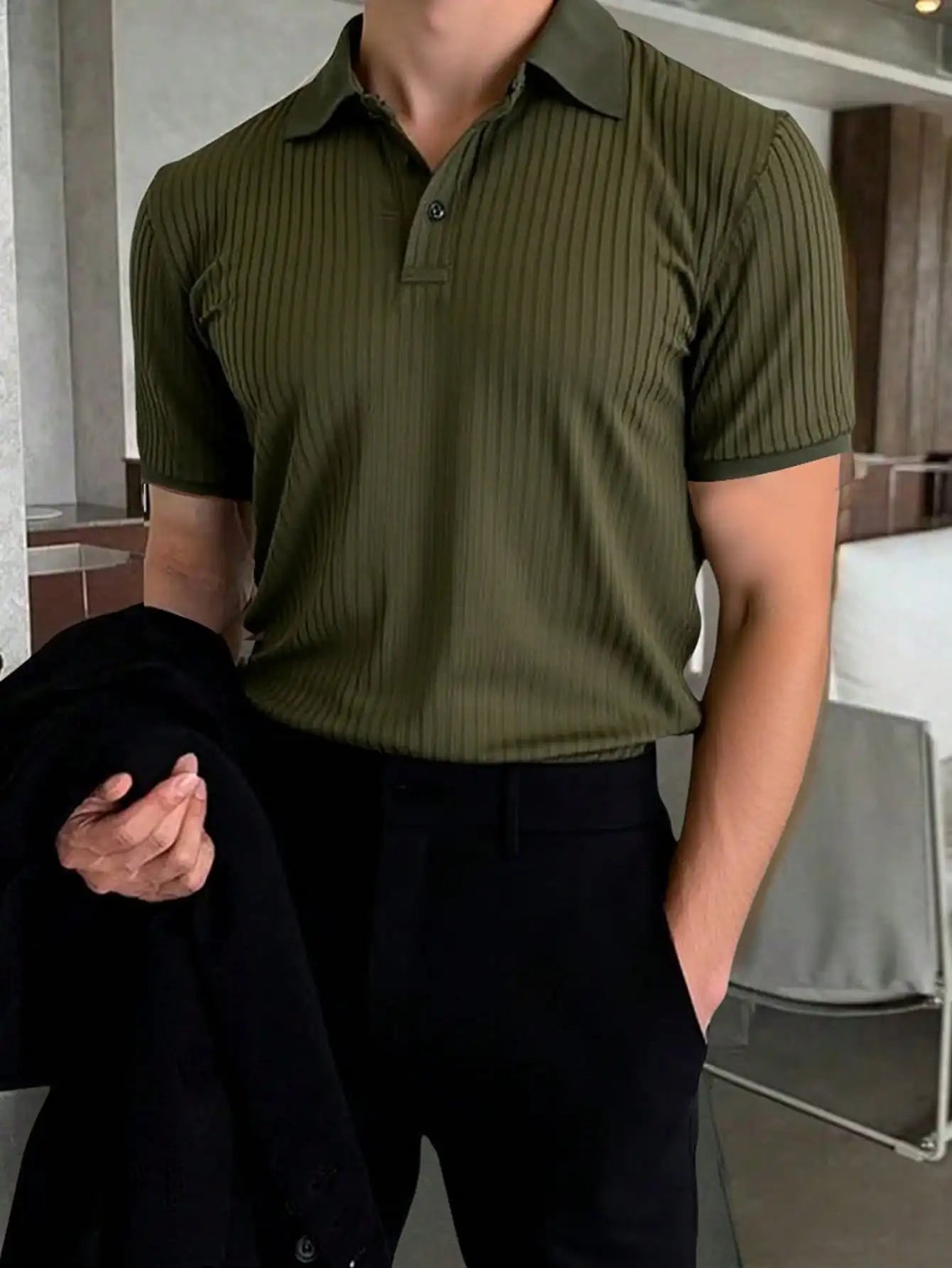 Men's Short Sleeve Polo Shirt Cotton Blend Breathable Casual