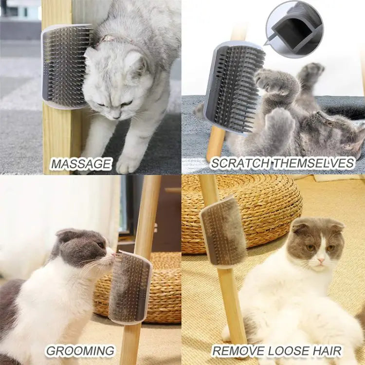 Cat Self Groomer Massage Comb For Corner Scratcher With Catnip