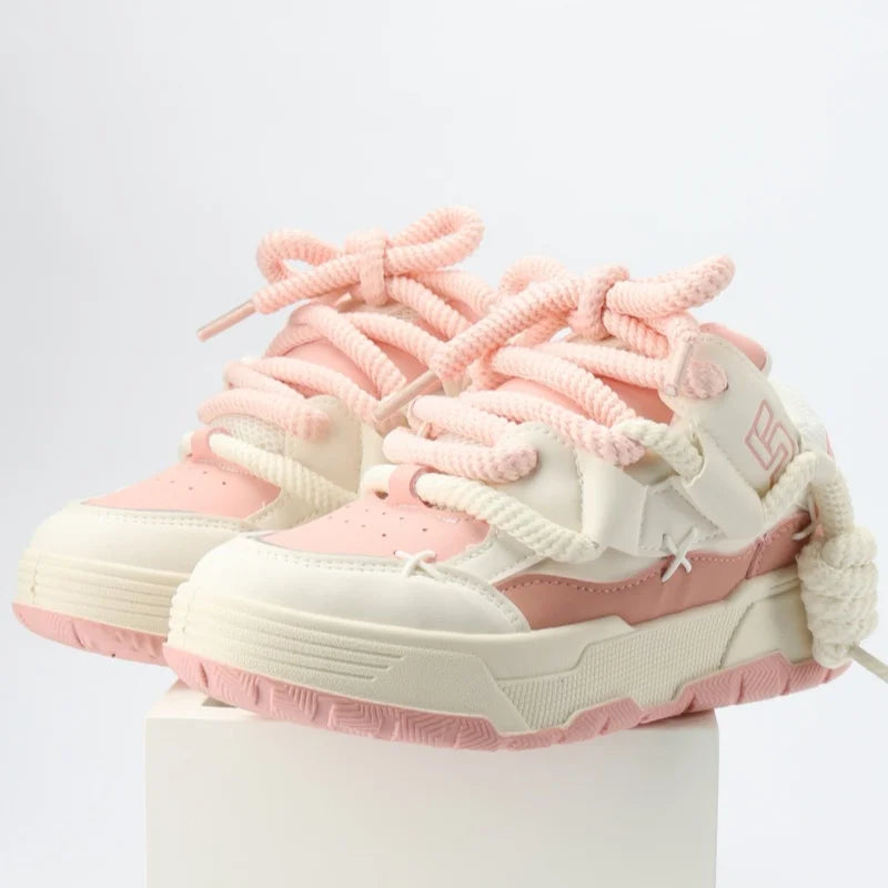 Women Platform Sneakers Chunky Heel Casual Trainers