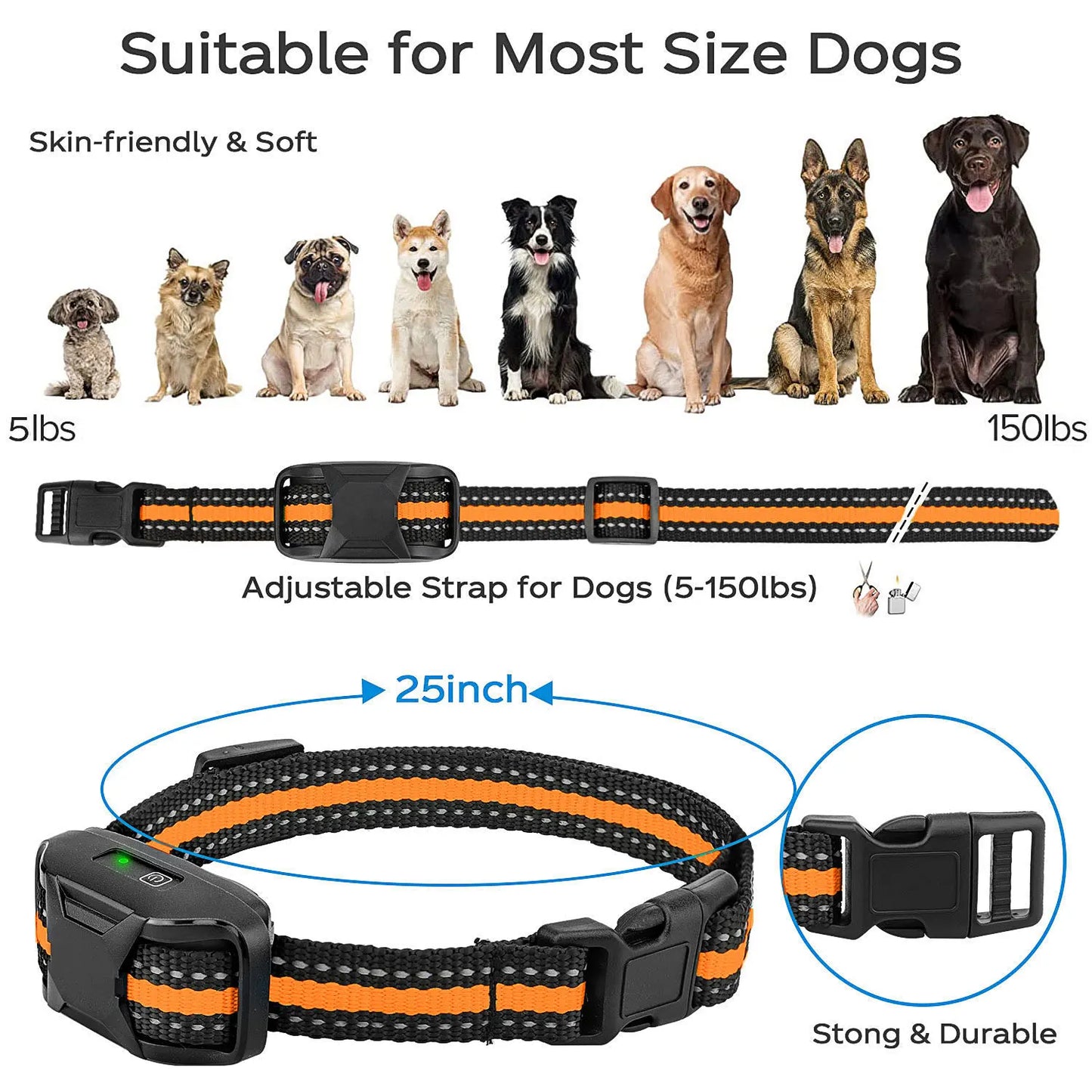 WXRPET 3300Ft Electric Dog Training Collar With Remote Shock Vibration Waterproof