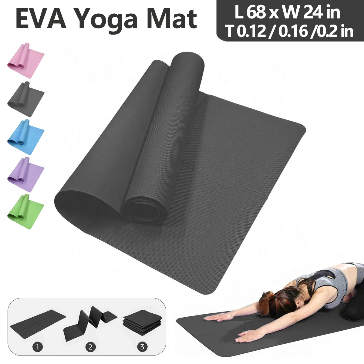 Eco Friendly Foldable Yoga Mat EVA Folding Travel Portable