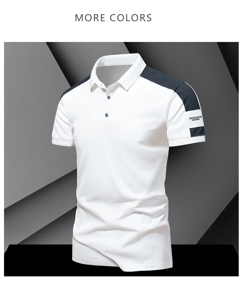 Lane JT Men Polo Shirt Summer Ice Silk Cotton Casual