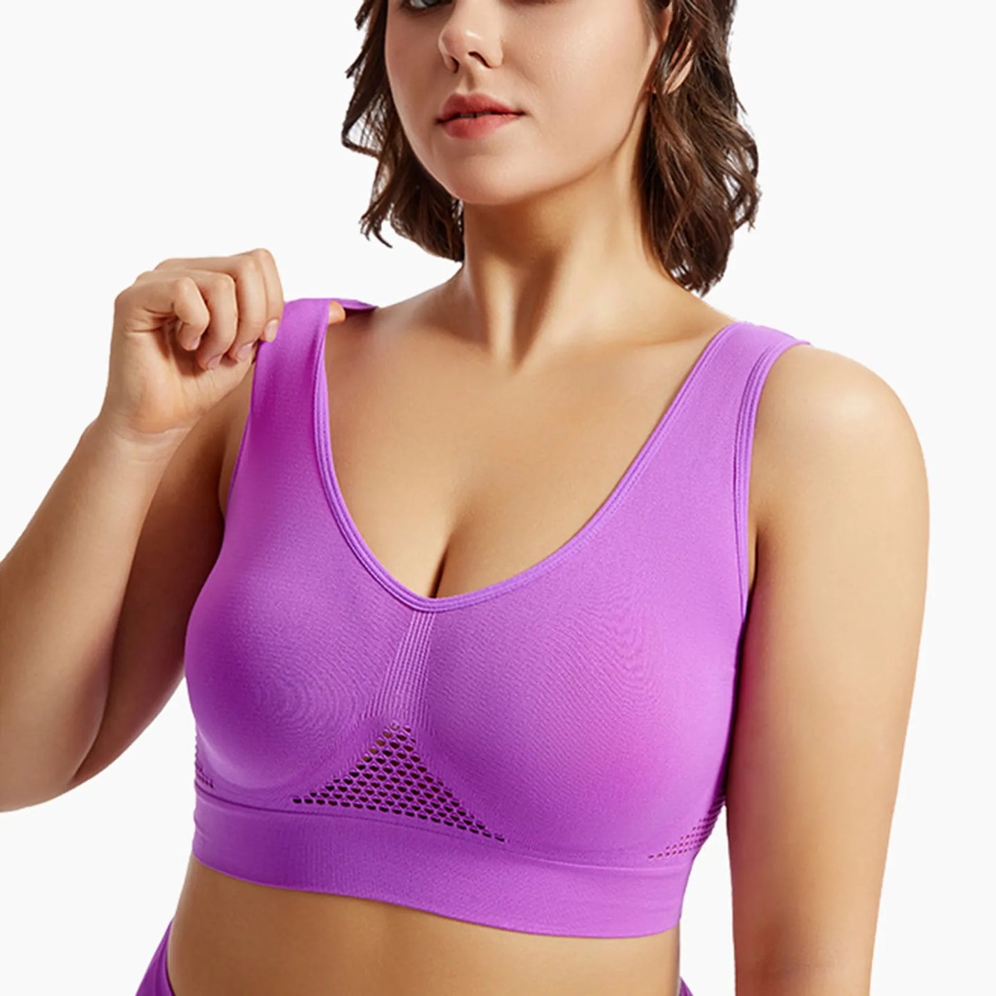 Breathable Womens Running Sports Bra With Shockproof Support Yoga Vest