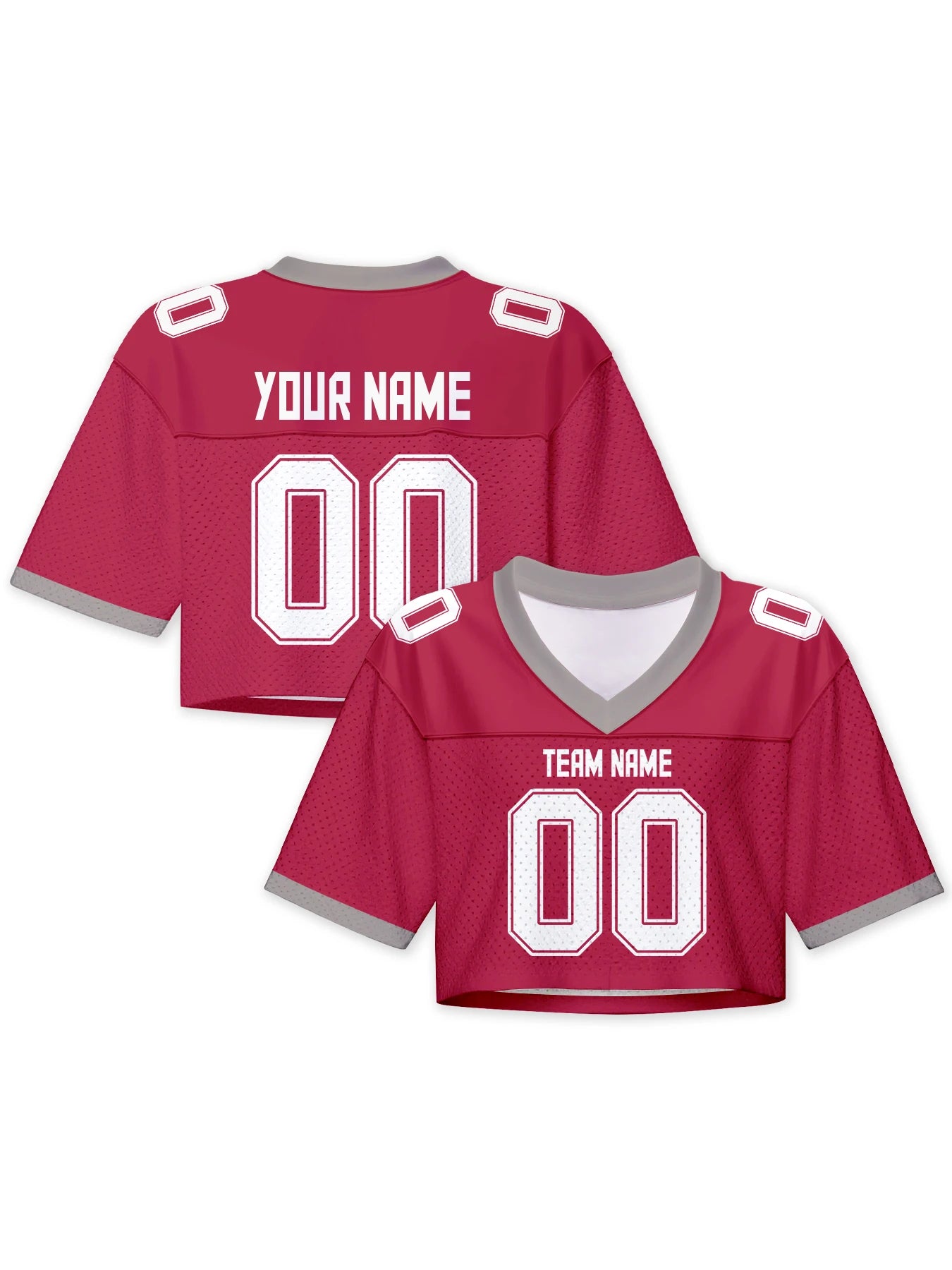Custom American Football Jersey Crop Top for Women & Girls Plain Sporty Cropped Shirt Personalized Name Number Jerseys Fans Gift