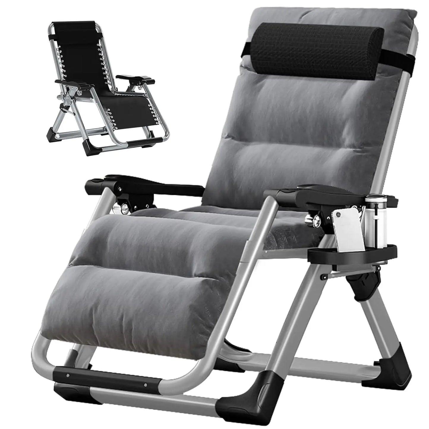 Zero Gravity Chair Premium Lawn Recliner Portable Detachable Cushion Headrest