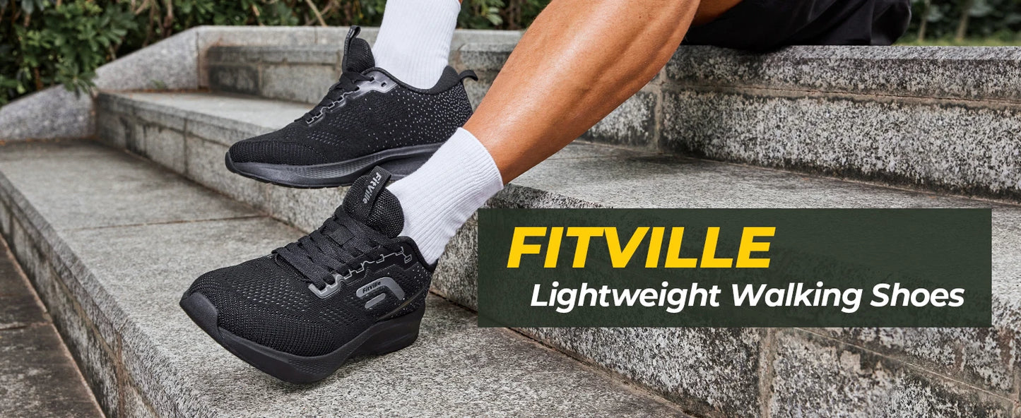Fitville Men's Sport Running Shoes Breathable Lightweight Training Footwear