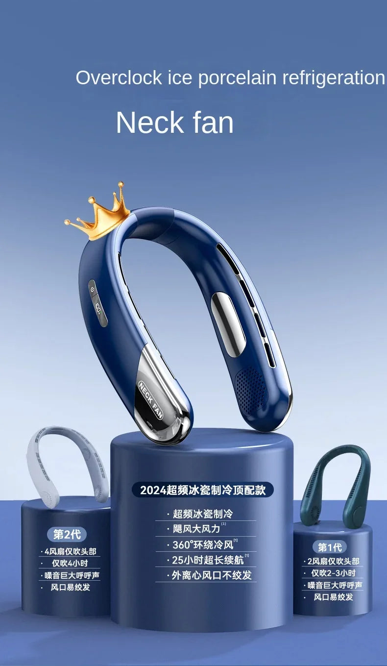 DELIXING 10000mAh Portable Neck Fan Bladeless Silent Rechargeable