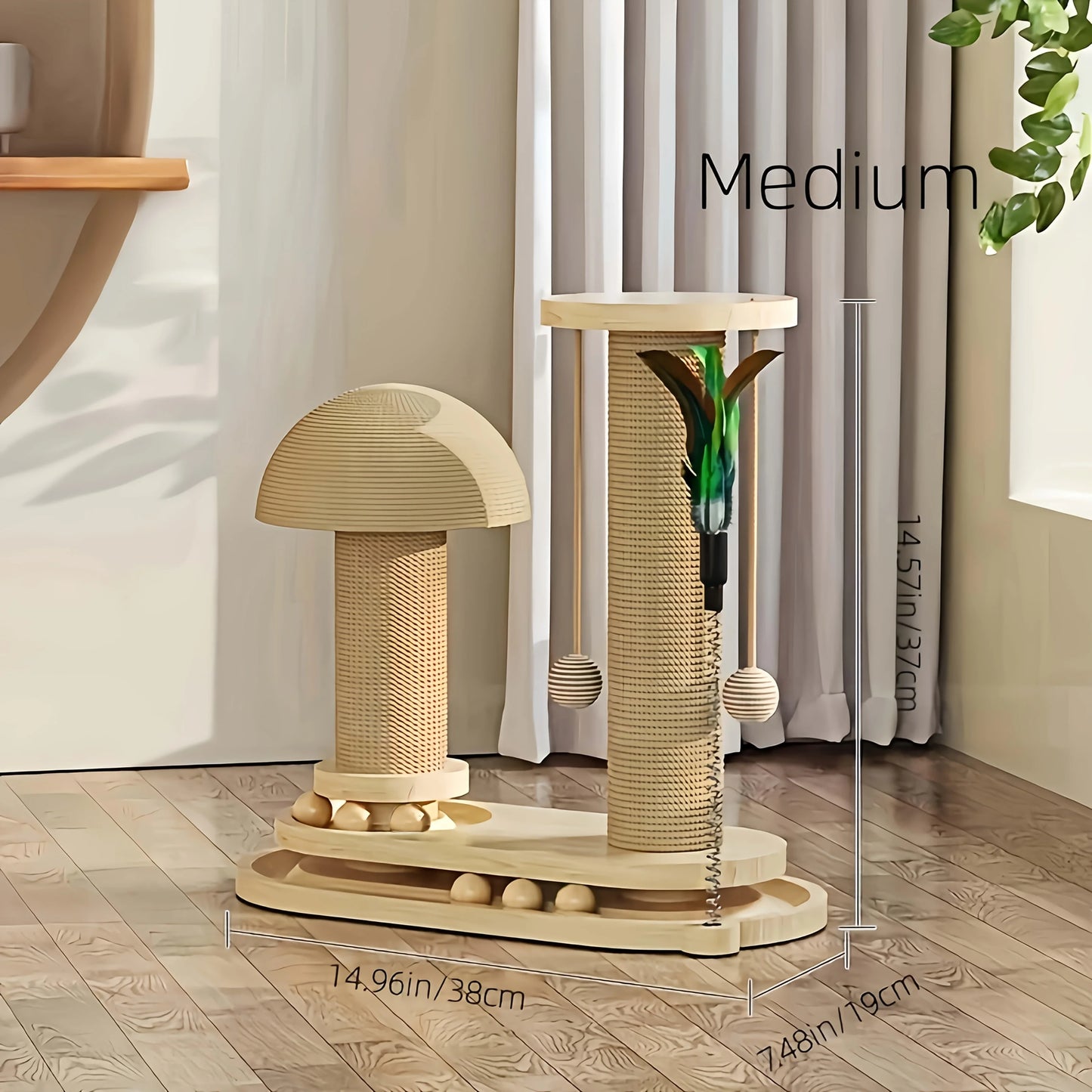 CZBNYXCN Interactive Cat Scratching Post Tower Ball Track With Jute