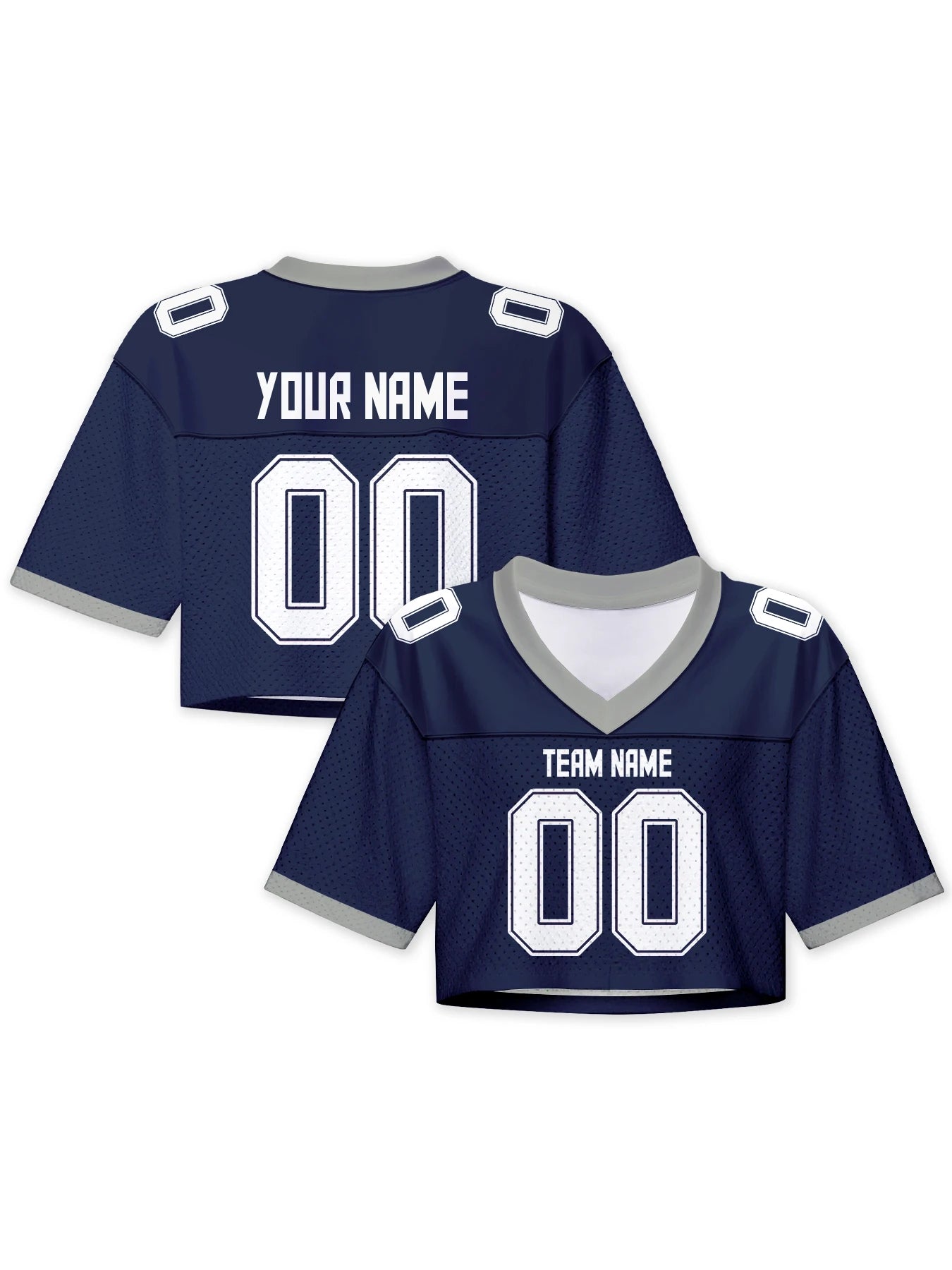 Custom American Football Jersey Crop Top for Women & Girls Plain Sporty Cropped Shirt Personalized Name Number Jerseys Fans Gift