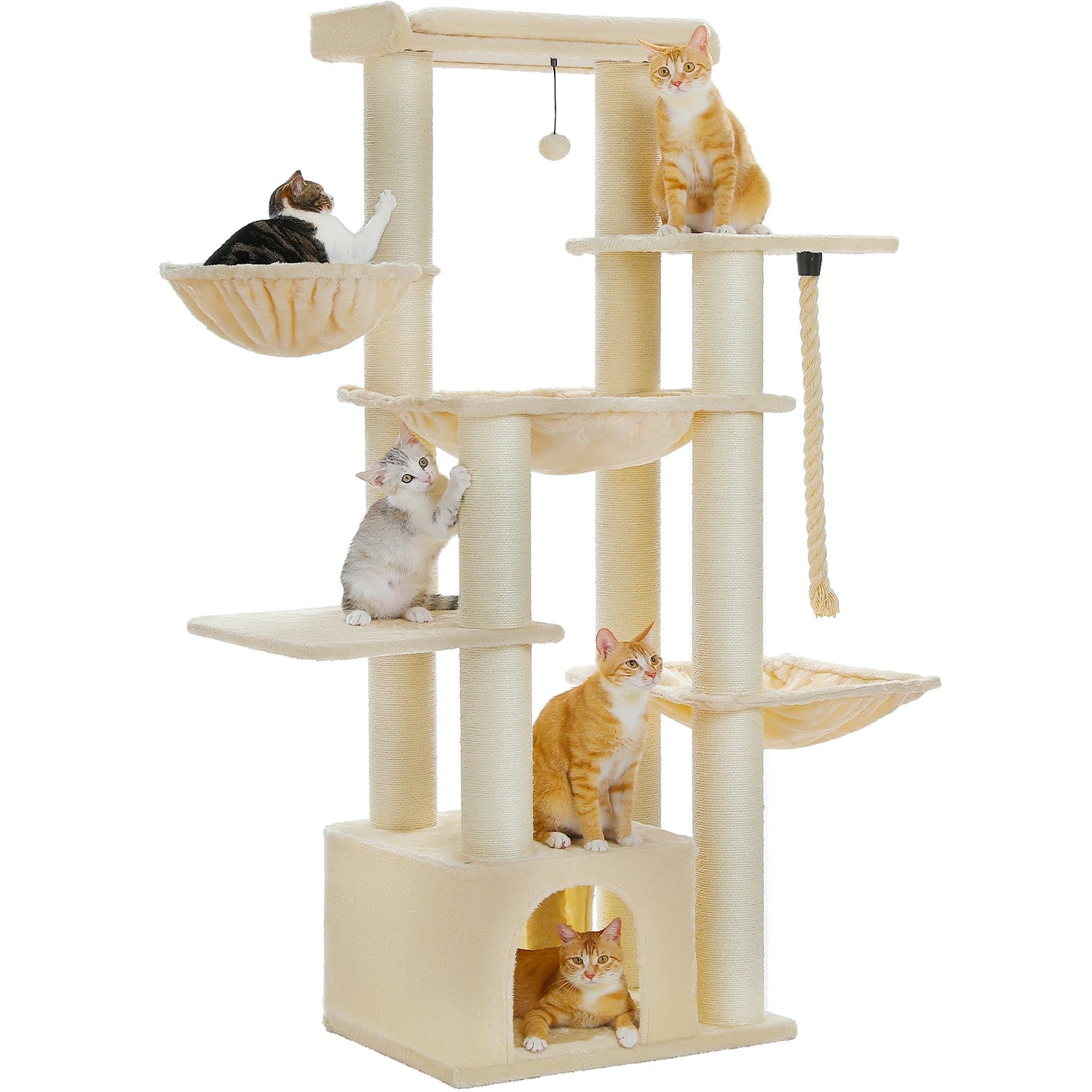 PAWZ Road Multi Level Cat Tree With Hammock And Sisal