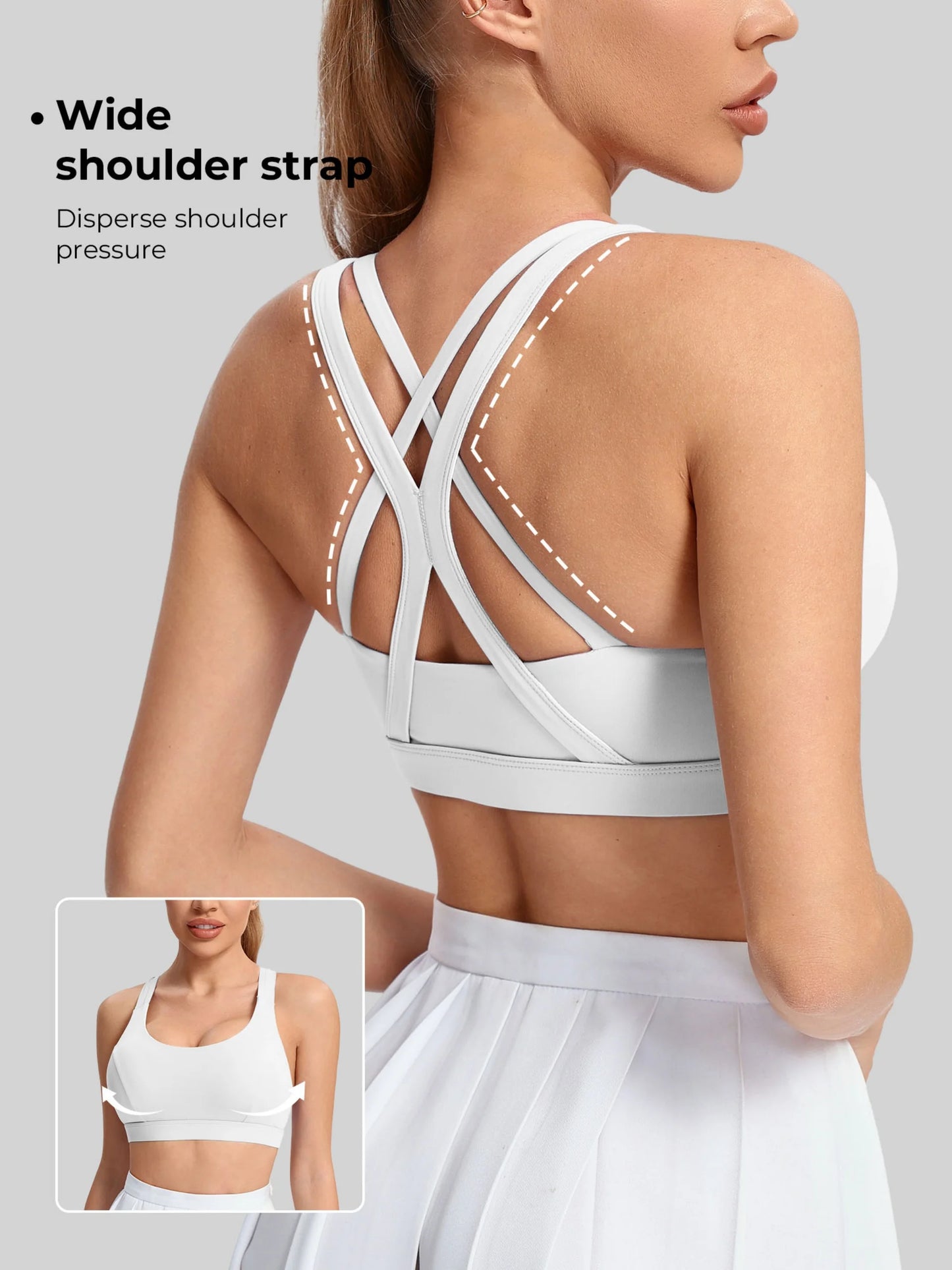 Women's Yoga Sports Bra With Back Straps Breathable Nylon Blend WX1037