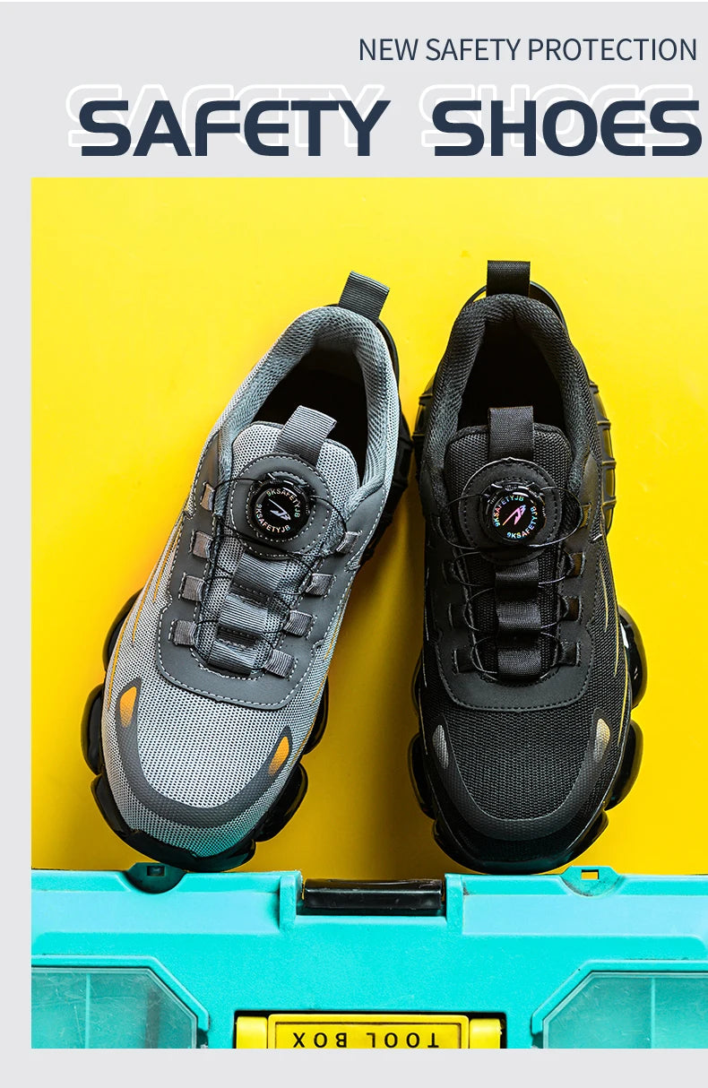 Breathable Lace-Free Soft Sole Anti-Puncture Work Shoes