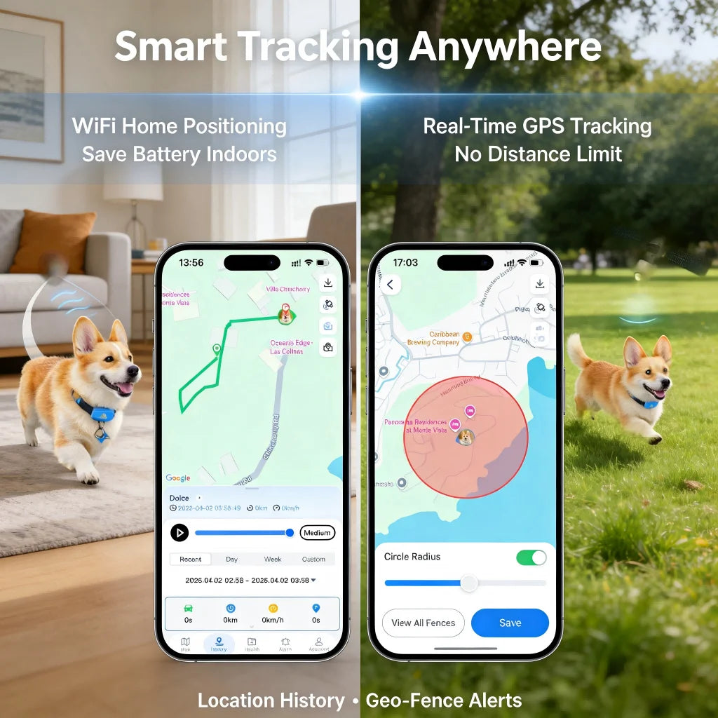 WANWAYTECH GPS Pet Tracker 4G Real Time Location IP67 Waterproof