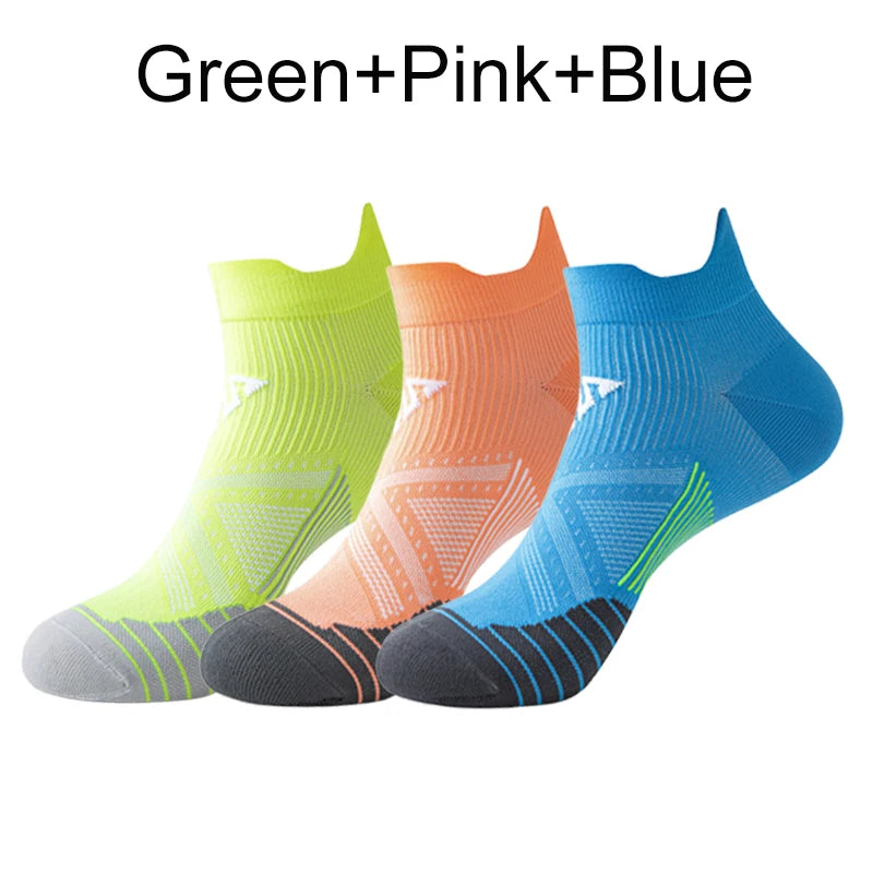 Marathon Running Socks Unisex Ankle Cushioned Low Cut Mesh