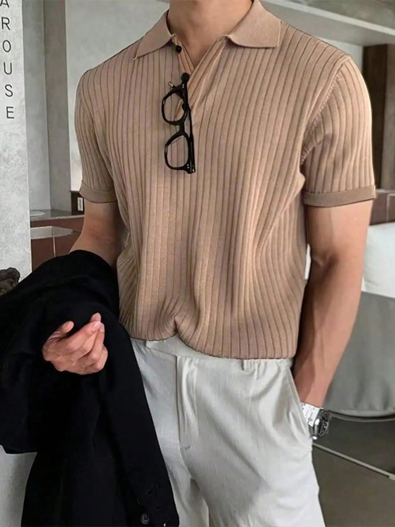 Men's Short Sleeve Polo Shirt Cotton Blend Breathable Casual
