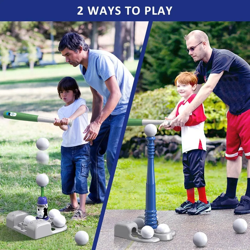 2 In 1 T Ball Set With Automatic Pitching Machine And Adjustable Tee