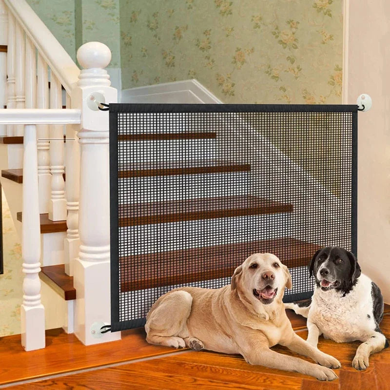 Foldable Mesh Dog Playpen Barrier Fence With 4 Hooks